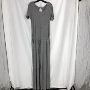 TwentyTen Women Short Sleeved Drawstring Waist Long Jumpsuit Size Medium Gray